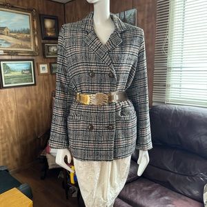 Oversized Tweed Double Breasted Blazer